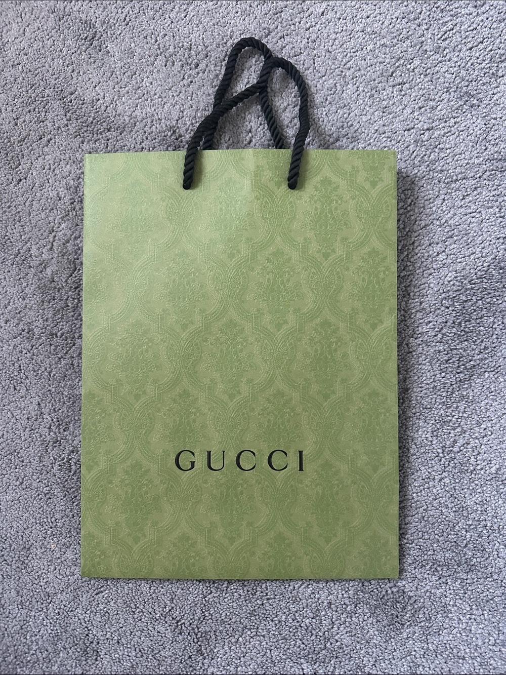 Gucci Light Green Patterned Logo Shopping Bag